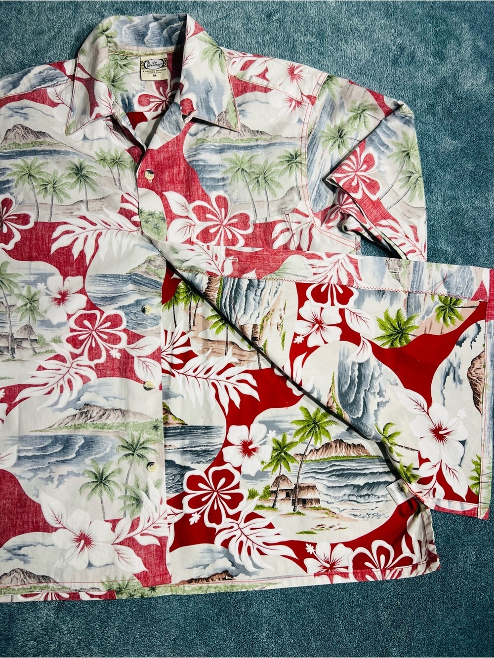 Go Barefoot Men’s Medium Hawaiian Tropical Shirt Made in USA - Picture 7 of 8